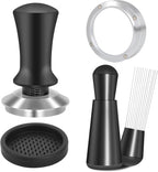 Reoszeank 51mm Espresso Accessories Kit, Spring Loaded Calibrated Tamper, WDT Tool and Dosing Funnel Set Fits Delonghi CASABREWS and atatix 51 mm Espresso Coffee Machines and Portafilter