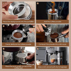 Reoszeank 51mm Espresso Accessories Kit, Spring Loaded Calibrated Tamper, WDT Tool and Dosing Funnel Set Fits Delonghi CASABREWS and atatix 51 mm Espresso Coffee Machines and Portafilter